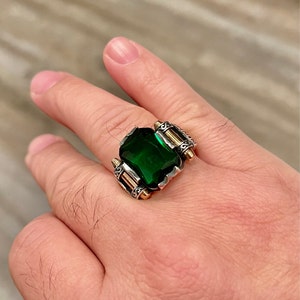 Emerald Silver ring-Turkish Design