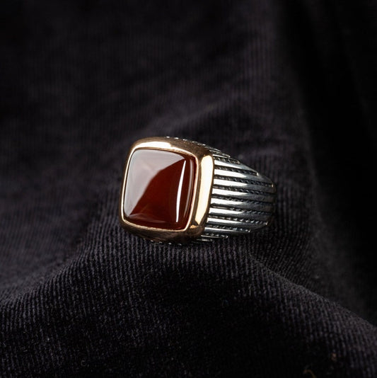 Aqeeq/Agate Silver ring Minimalist