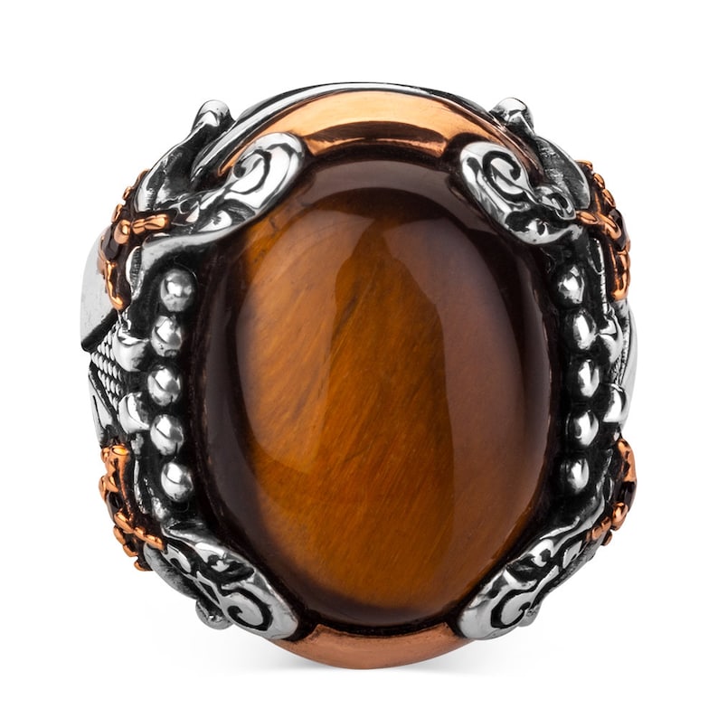 Tiger eye Silver ring Namibian