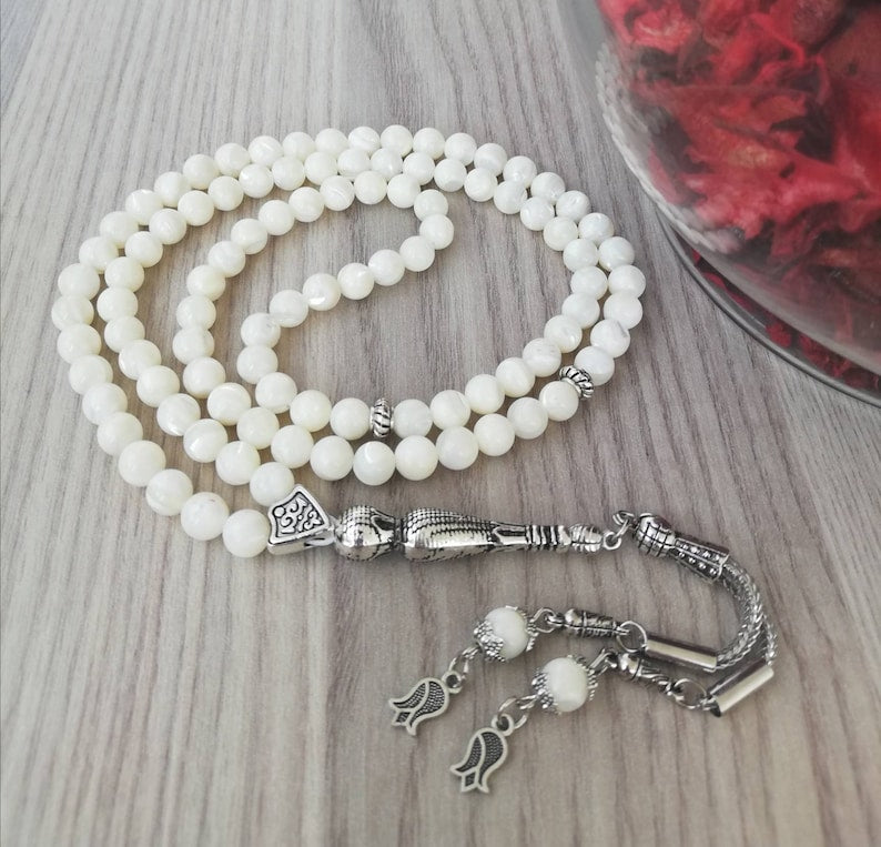 99Beads Silver & REAL Pearl Prayer Beads