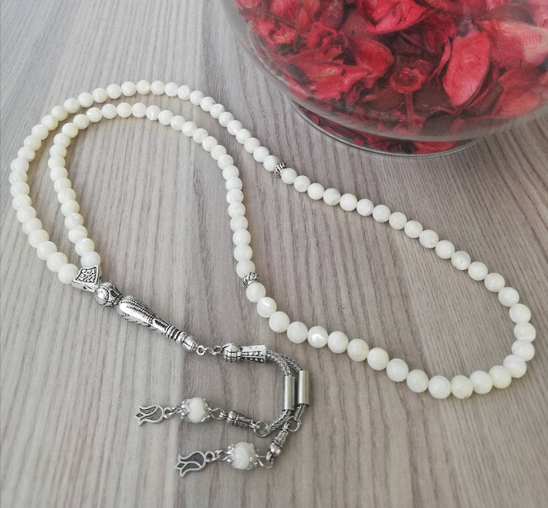 99Beads Silver & REAL Pearl Prayer Beads