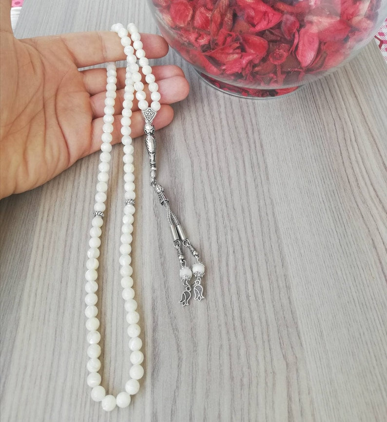 99Beads Silver & REAL Pearl Prayer Beads