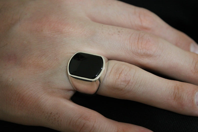 Onyx Silver Ring - Standard