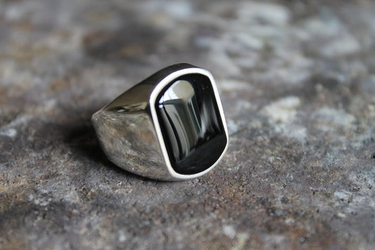 Onyx Silver Ring - Standard