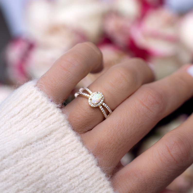 Opal Butterfly Gold Plated CZ diamond ring