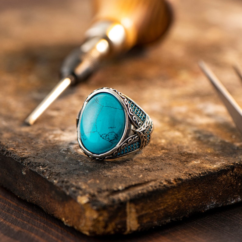 Turquoise Silver ring for Men Successor