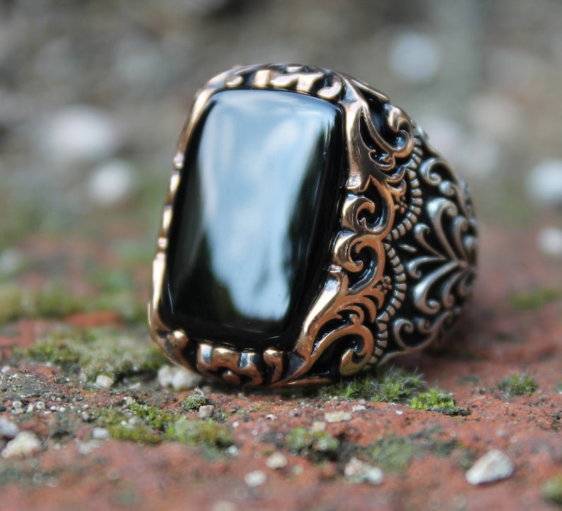 Onyx Silver Ring - Authentic