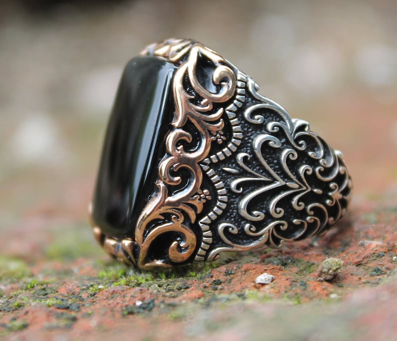 Onyx Silver Ring - Authentic