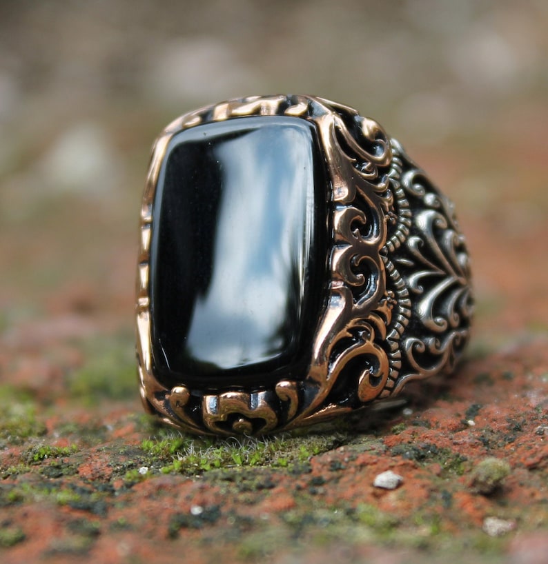 Onyx Silver Ring - Authentic