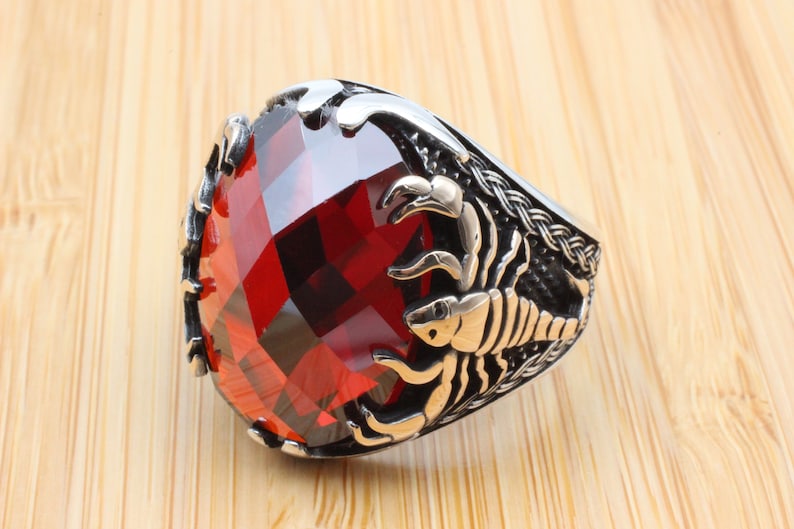 Ruby Silver Ring-Scorpion