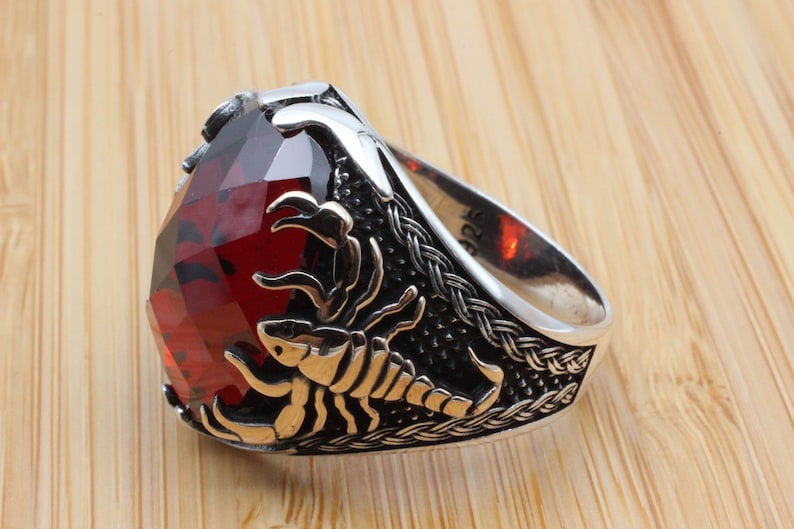 Ruby Silver Ring-Scorpion