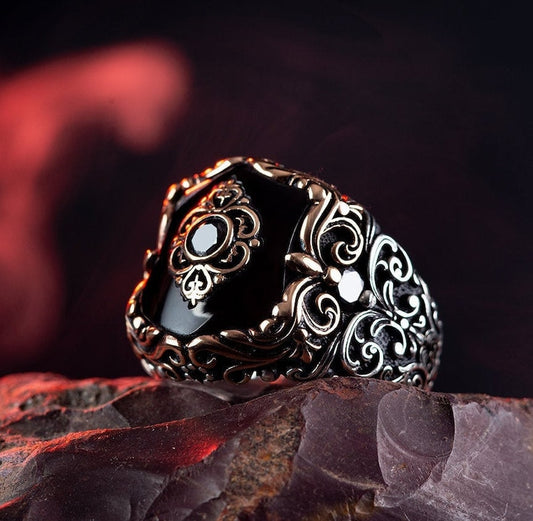 Onyx Silver Ring - Ottoman Kingdom