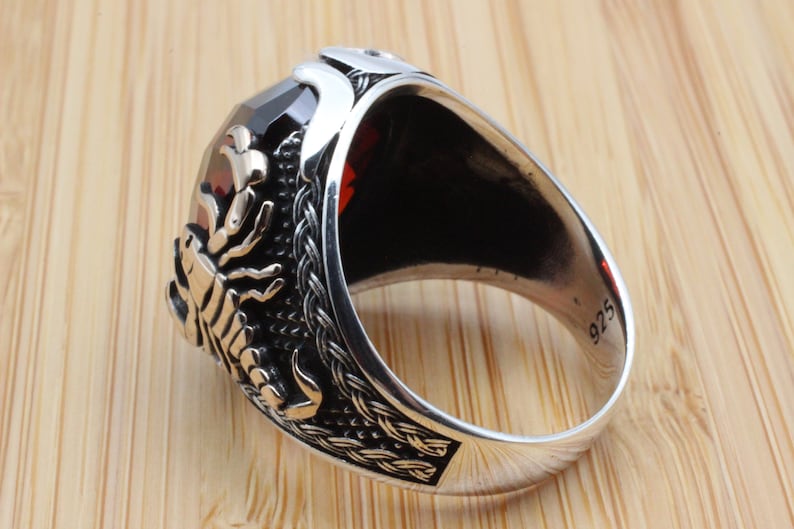 Ruby Silver Ring-Scorpion