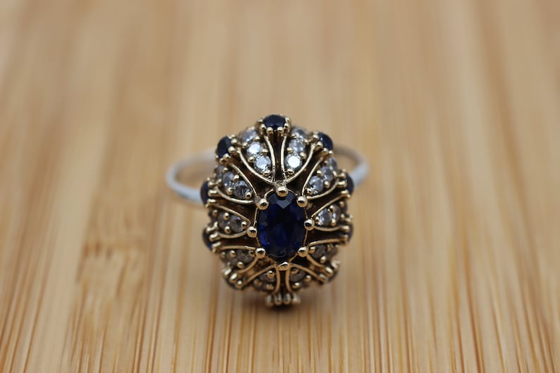 Sapphire Flora Women's Silver Ring