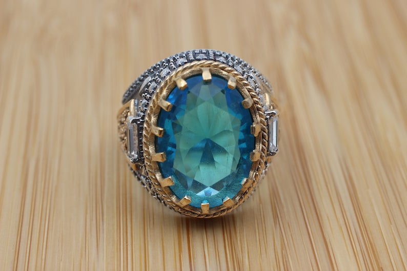 Aquamarine Silver ring-Blue Kingdom