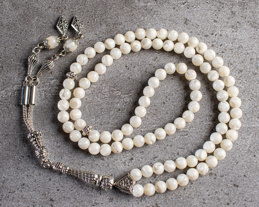 99Beads Silver & REAL Pearl Prayer Beads