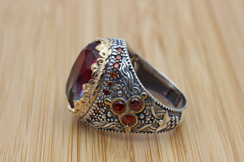 Tourmaline Ring Silver-Coral Crush