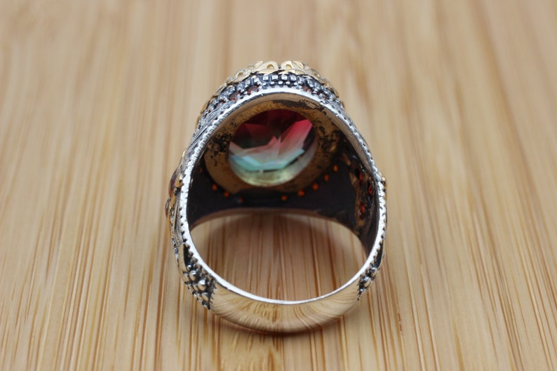 Tourmaline Ring Silver-Coral Crush