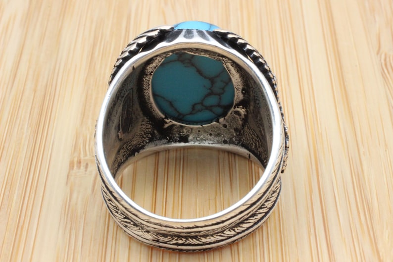 Turquoise Silver ring for Men Sky Hunter