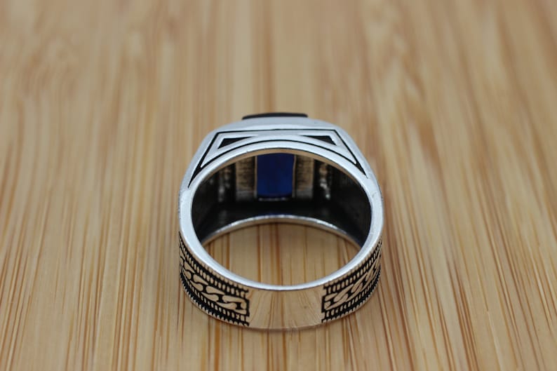 Sapphire Ring Silver-Halo