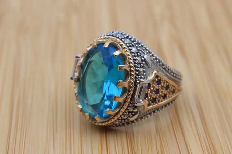 Aquamarine Silver ring-Blue Kingdom