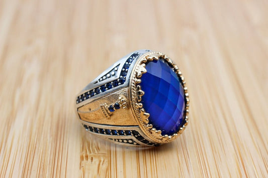 Sapphire Ring Silver-Sword