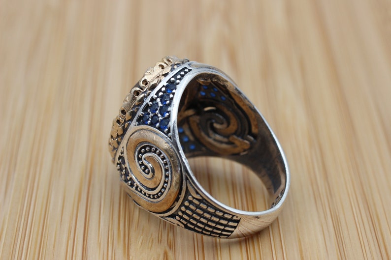 Sapphire Ring Silver-Ottoman Design