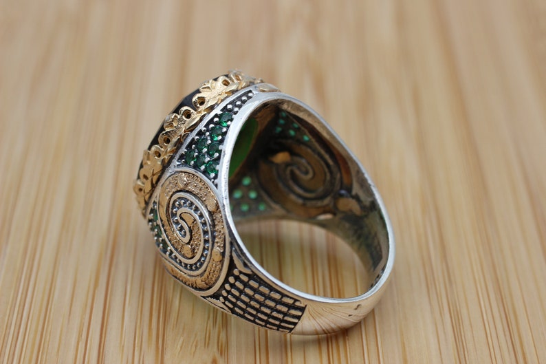 Emerald Silver ring-Ottoman