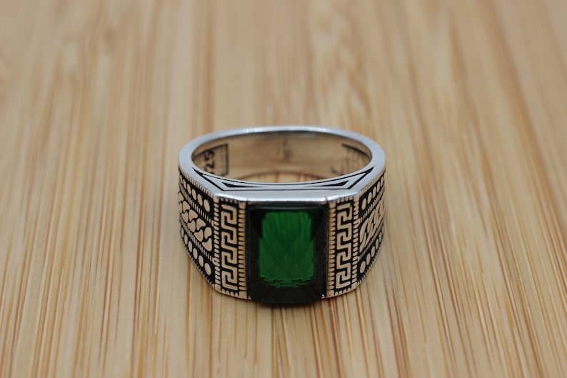 Emerald Silver ring-Prince