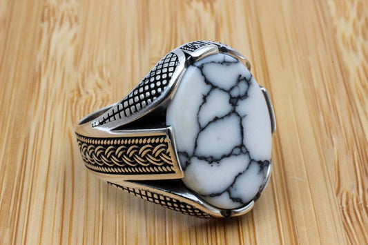 Aqeeq Silver ring for Men Balance