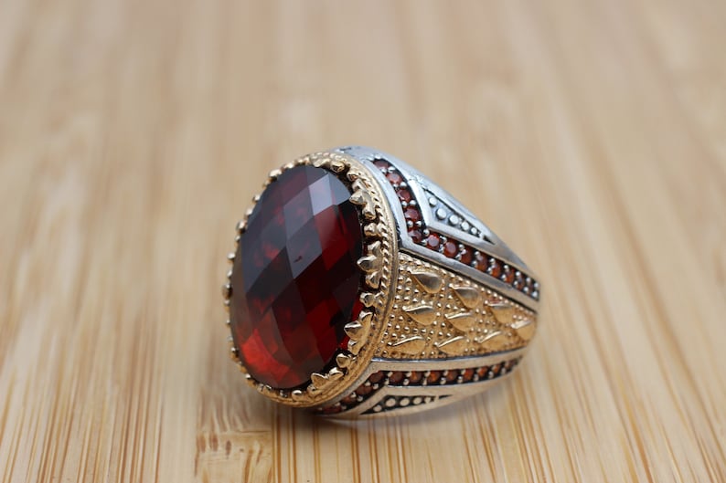 Ruby Silver ring-Red Planet