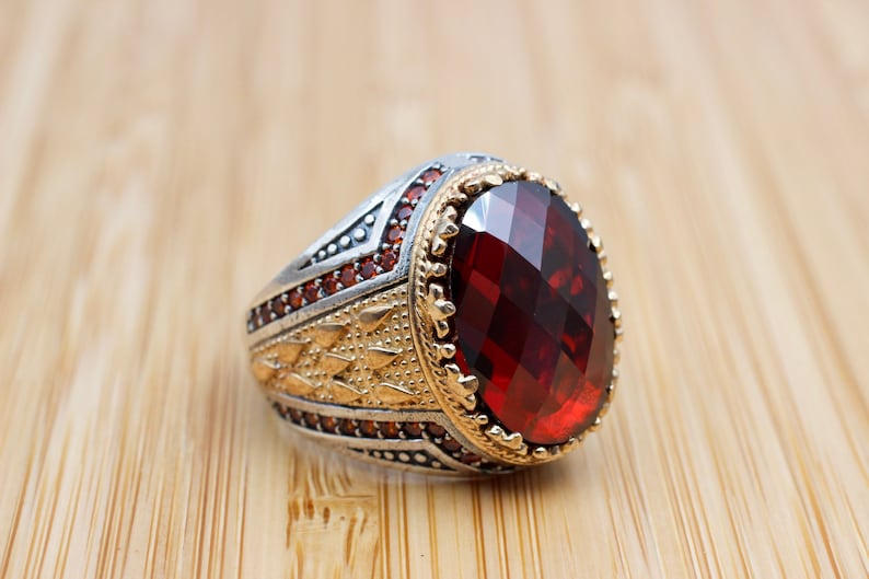 Ruby Silver ring-Red Planet