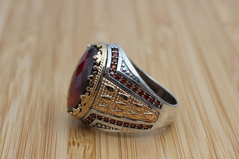 Ruby Silver ring-Red Planet