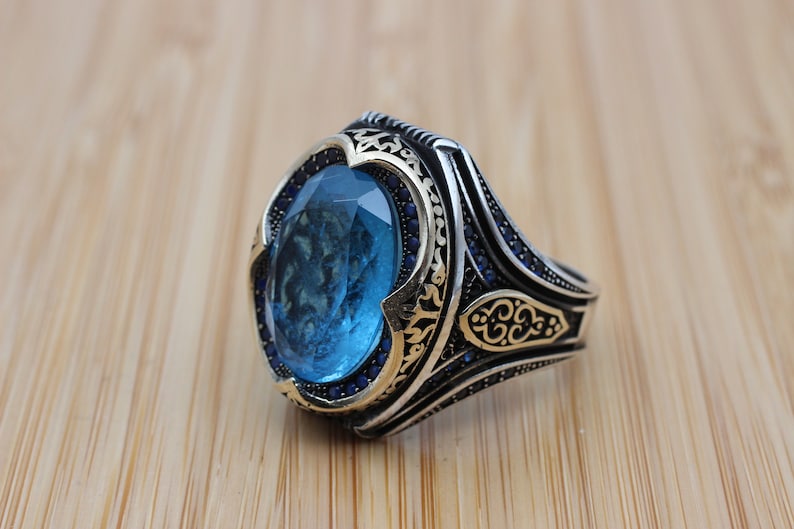 Aquamarine Silver ring-Blue Ocean