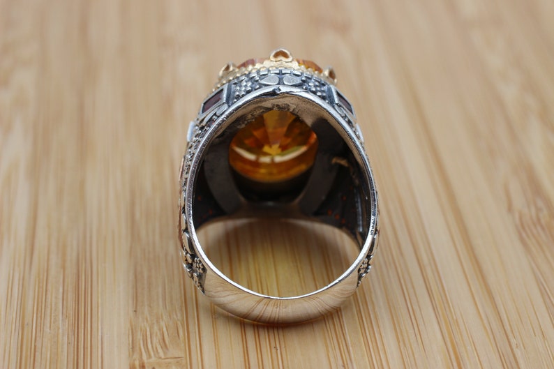 Citrine Silver ring for Men- Golden Amulet