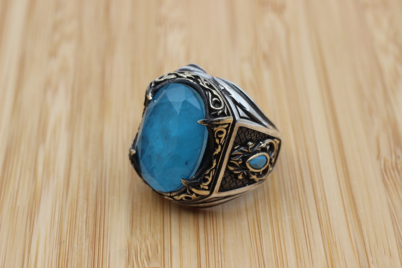 Tourmaline Ring Silver-Blue Earth