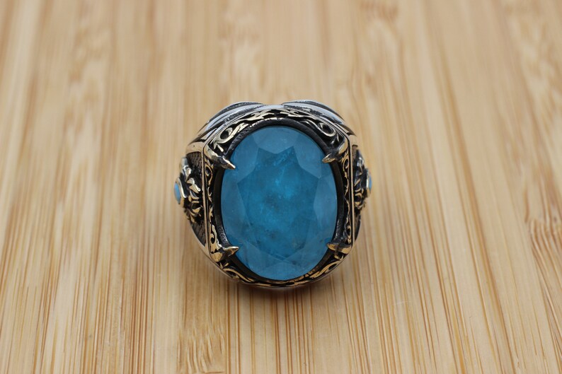 Tourmaline Ring Silver-Blue Earth