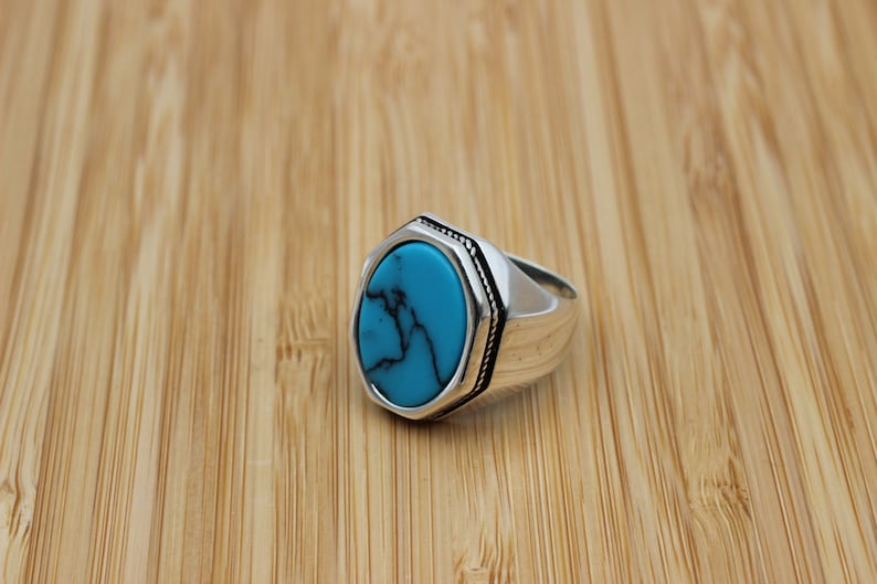 Turquoise Silver ring for Men Standard