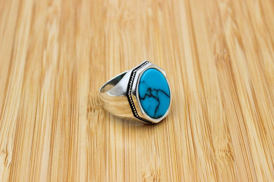 Turquoise Silver ring for Men Standard