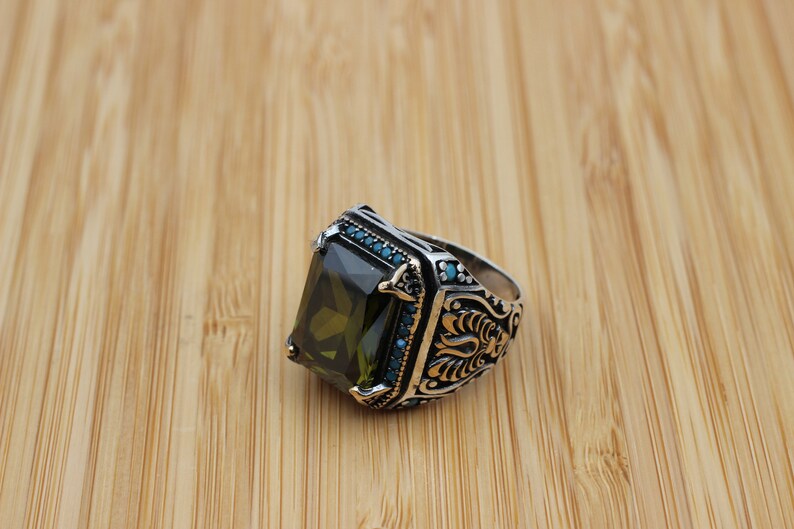 Peridot  Silver ring for Men-Creator