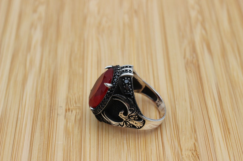 Ruby Silver ring-Predator