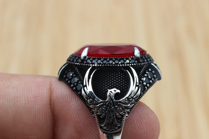 Ruby Silver ring-Predator