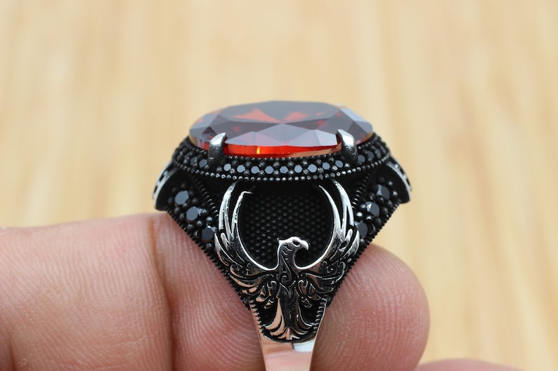 Ruby Silver Ring-Hunter