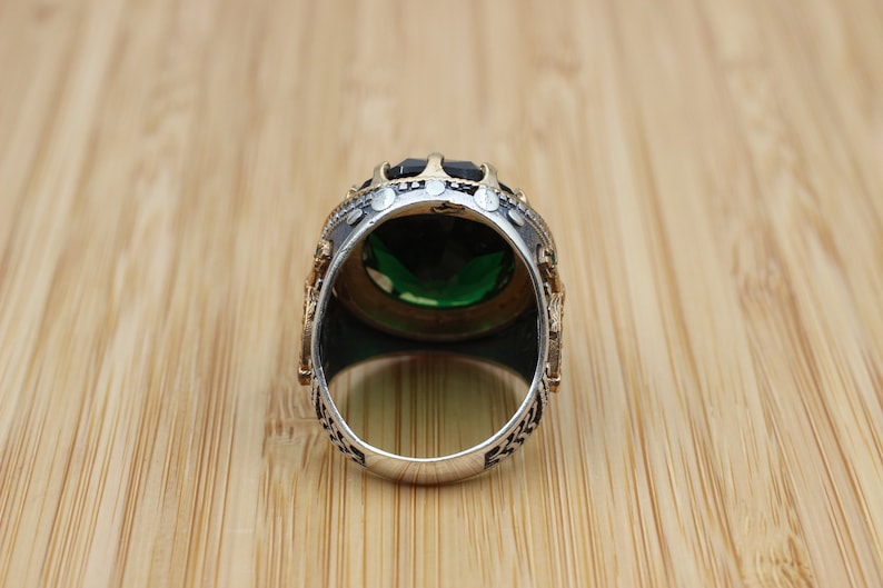 Emerald Silver ring-Sheikh emir