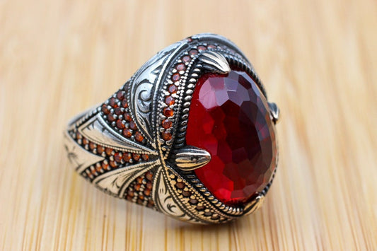 Ruby Silver Ring-Turkish Beauty