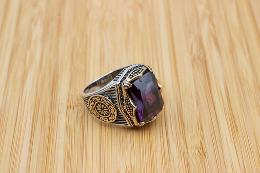 Amethyst Silver ring-Lavender Bloom