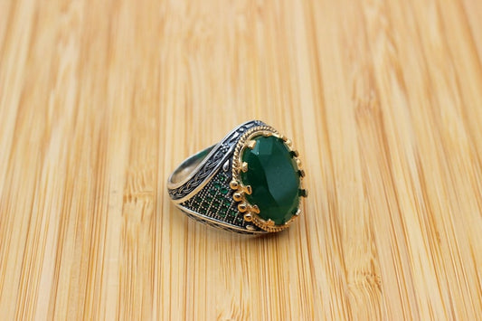 Emerald Silver ring-Blessing