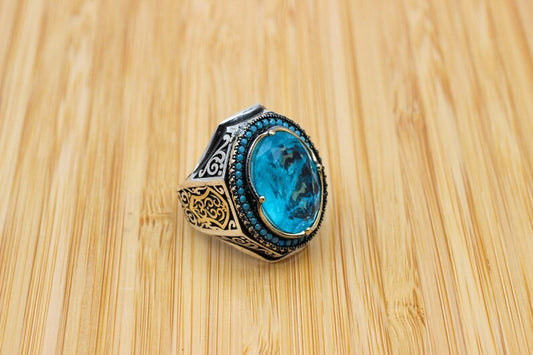 Aquamarine Silver ring-OceanMagic