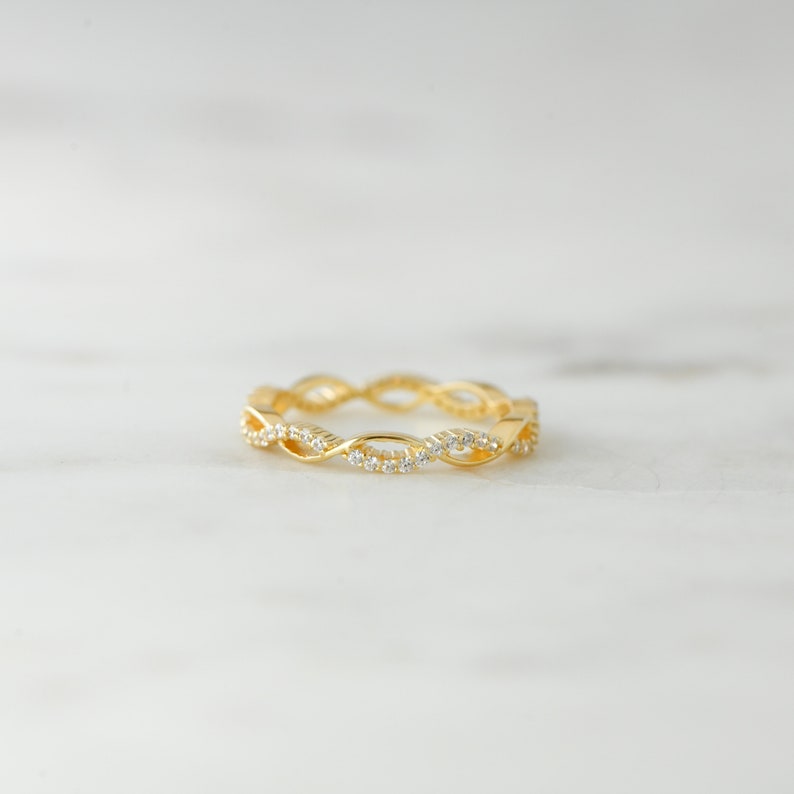 Infinity Gold Plated CZ Diamond ring