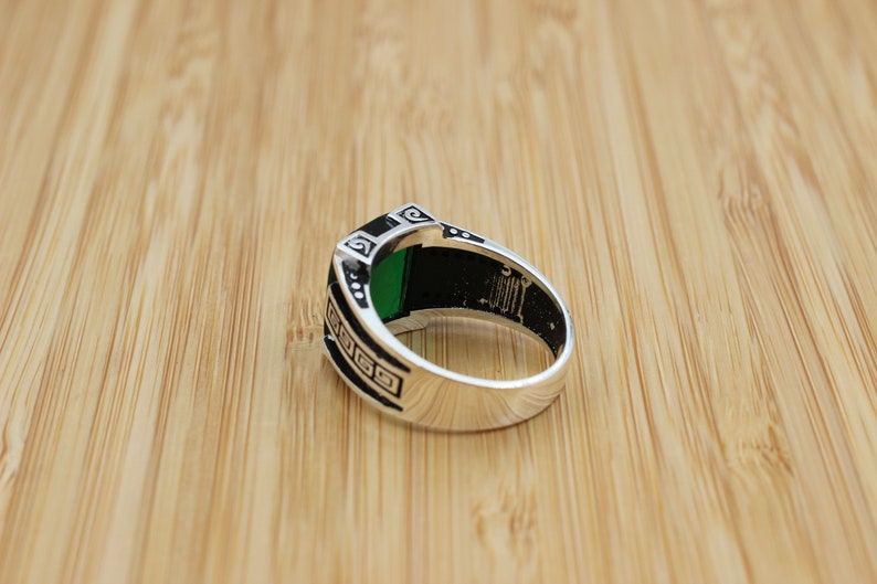 Emerald Silver ring-Halo